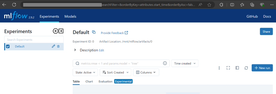 mlflow-tracking-server-container-webpage