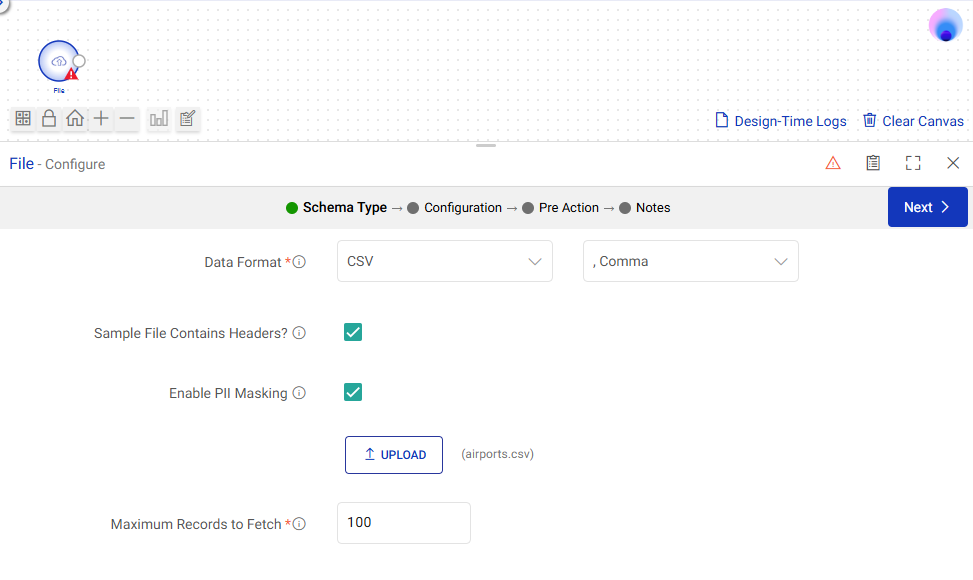 Enable masking on source component